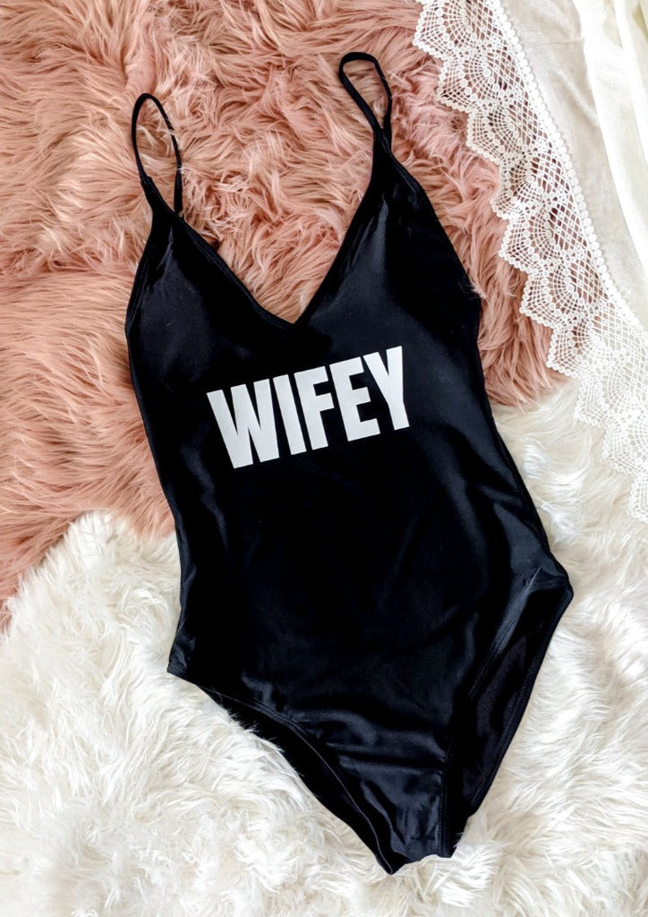 Wifey swimsuit - Bride swimwear - Party outfit – Lace on the Beach