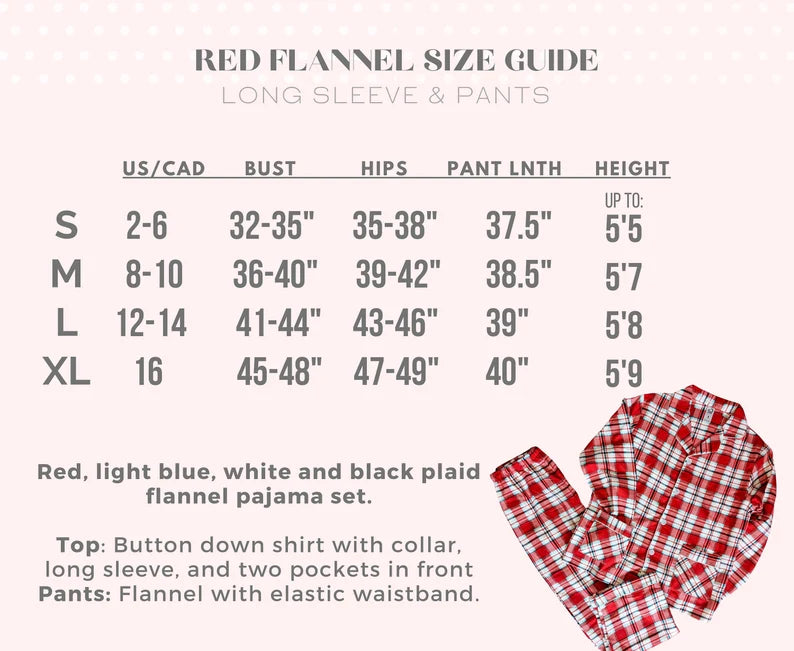 Red Flannel PJ Set – Lace on the Beach